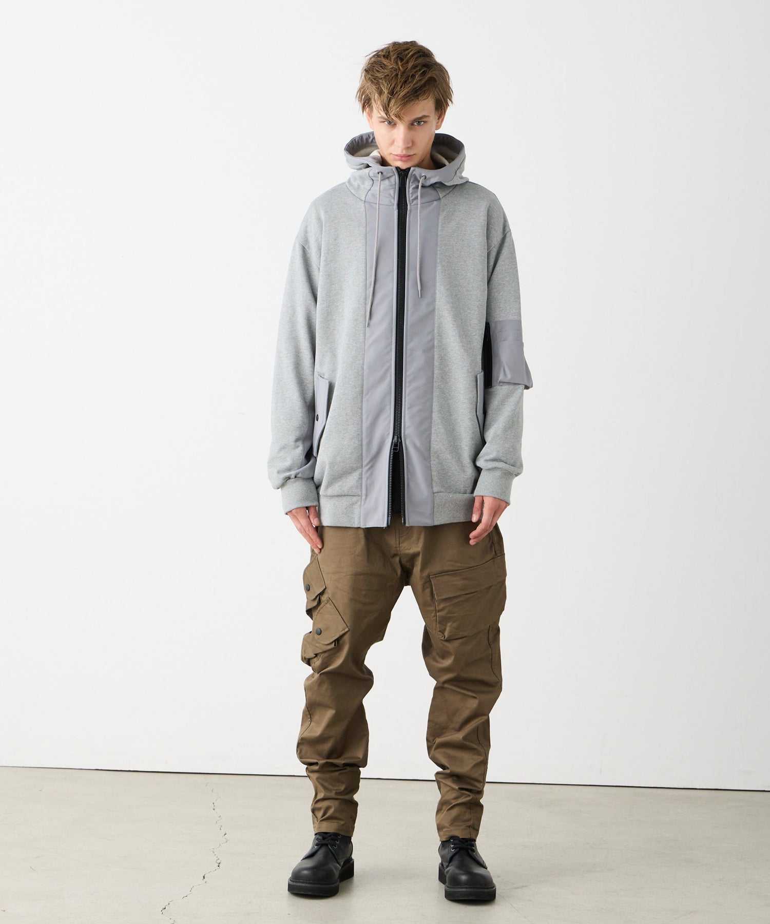 都市暗影拉链连帽衫