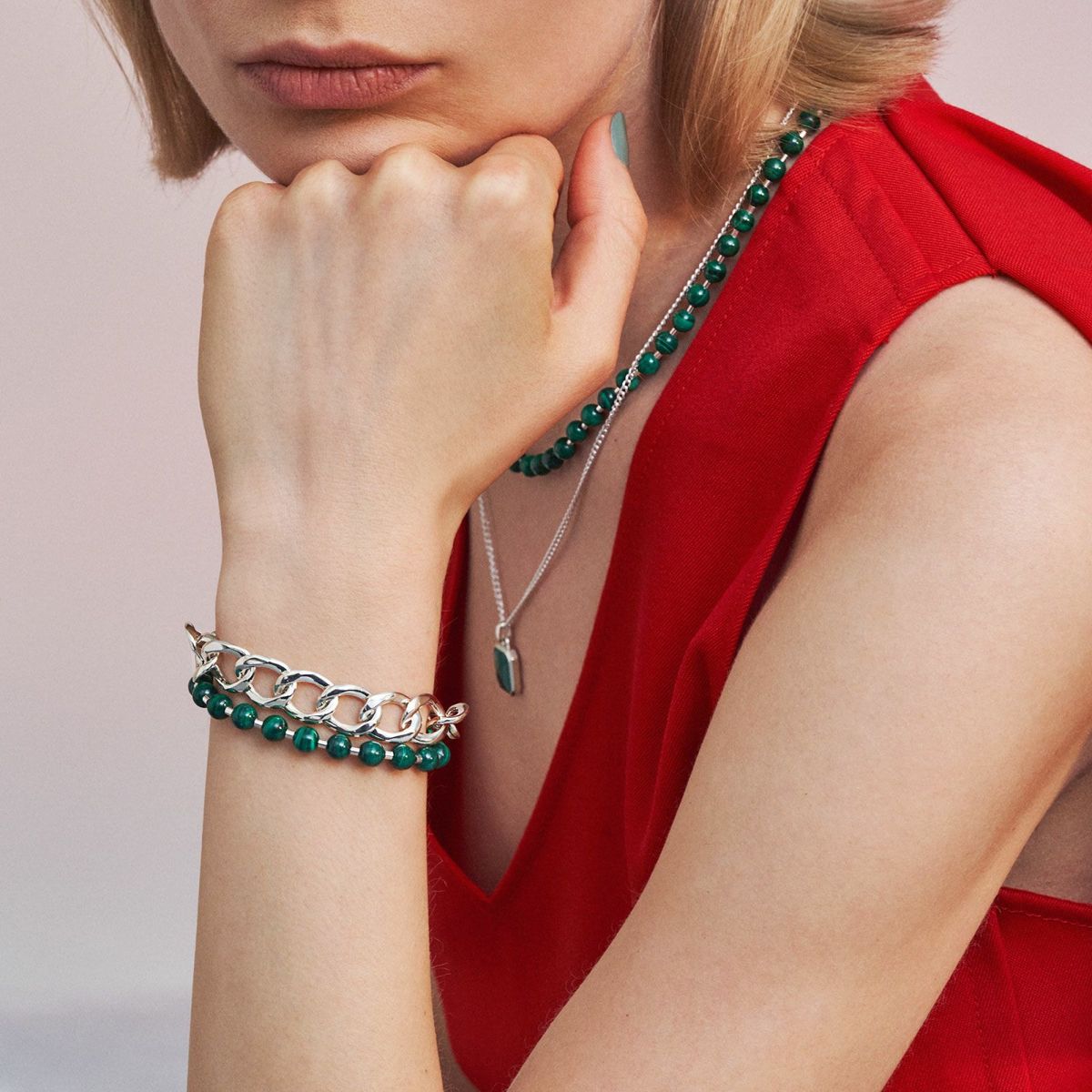 GARNI】/ Stone Ball Chain Bracelet GARNI】/ Stone Ball Chain Bracelet